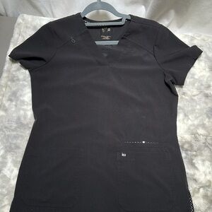 Koi Next Gen Women's Scrub Top Hustle and Heart V-Neck Uniform Black Small